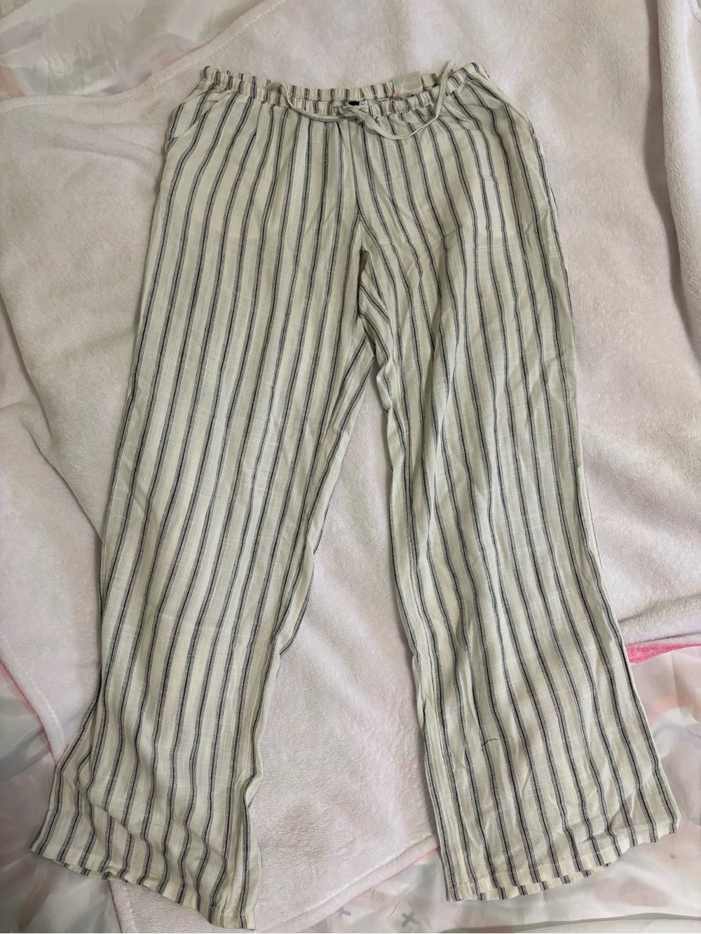 Black stripe Linen Pants